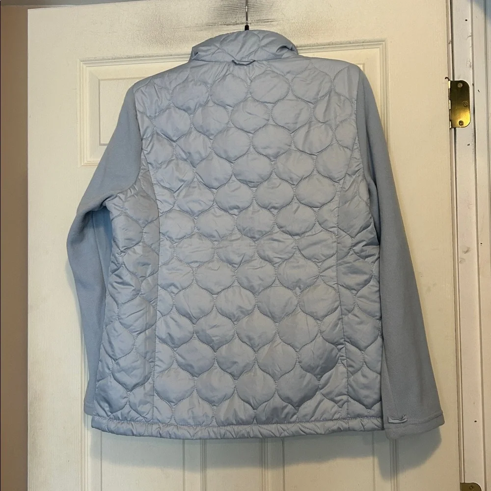 ZeroXposur Quilted Front Light Blue Jacket with Fleece Sleeves Size Large